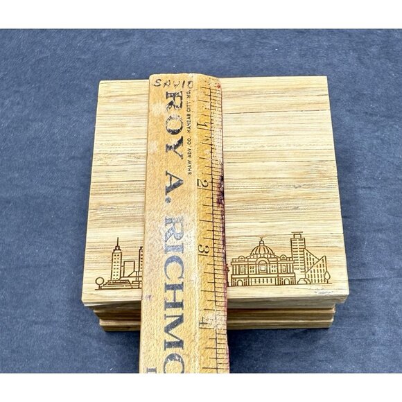 Recycled Chopsticks Coasters By ChopValue - L.A. & Mexico City Skylines Set of 4 - Picture 6 of 8